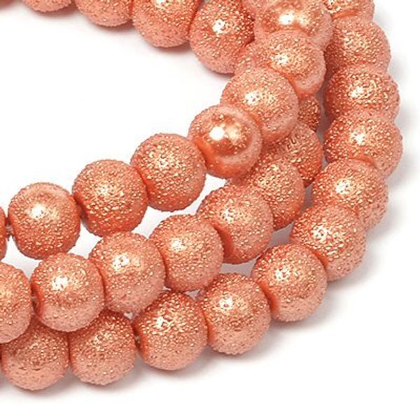 Бусины стекло ⌀10 мм, in ⌀1 мм, цв. 17 терракотовый, 84 см (≈90±3 бусины), Tesoro
