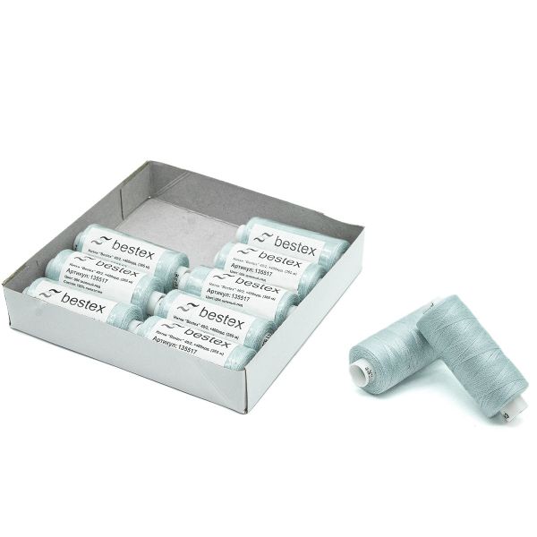 Нитки швейные бытовые Bestex 40/2, 365 м (400 ярд) / 10 кат., 084 зеленый лед