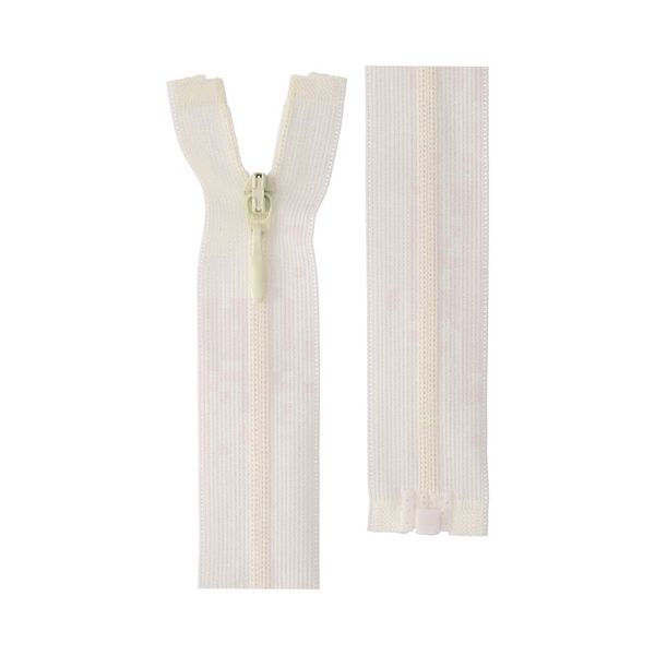 Молния спираль потайная плательная Т3 (3 мм) 1 зам., разъем., 35 см, 103 кремовый, G103L Gamma, 10 шт