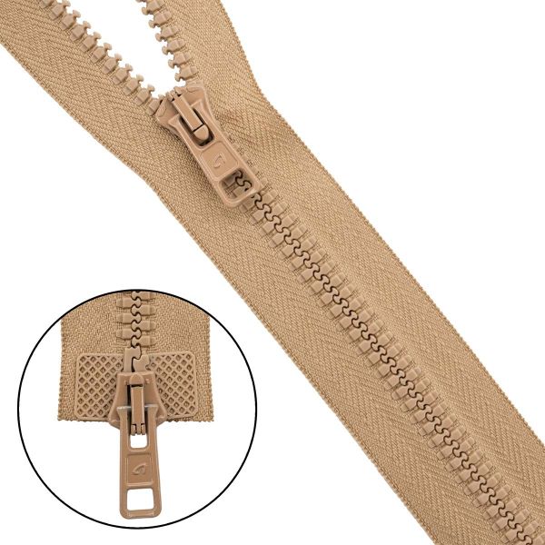 Молния трактор Arta Т6 (6 мм) 2 зам., разъем., 55 см, цв. 071 св.бежевый, уп.5 шт