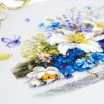 Набор для вышивания нитками Чудесная игла Premium 310-227, Нежный дуэт, 40х25 см