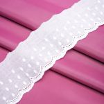 Кружево шитьё х/б 69 мм / 3.4 метра, цвет белоснежный