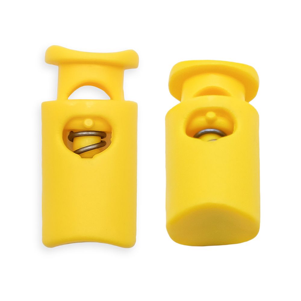 Фиксатор (зажим) для шнура пластик 1 отв., ⌀4.5 мм, 19х9 мм, цилиндр, ПП, желтый, 100 шт