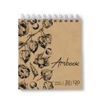 Артбук (Скетчбук), блок крафт - бумага, жесткая подложка, 120 г/м², 166х175 мм, на гребне 30 л. 2 шт, Физалис 01946, Светоч А308