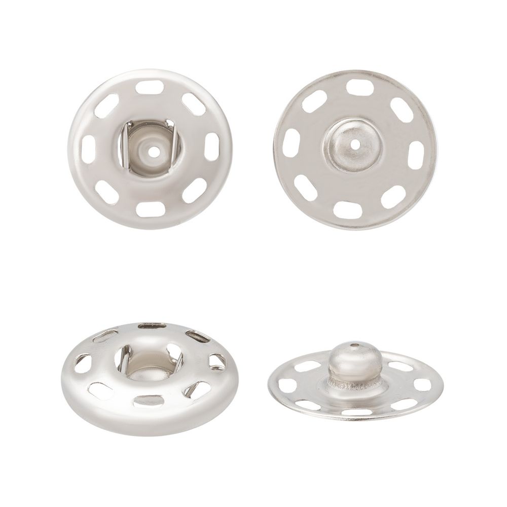 Кнопка пришивная металл 21 мм, серебристый, 3 шт, Pony, 76531