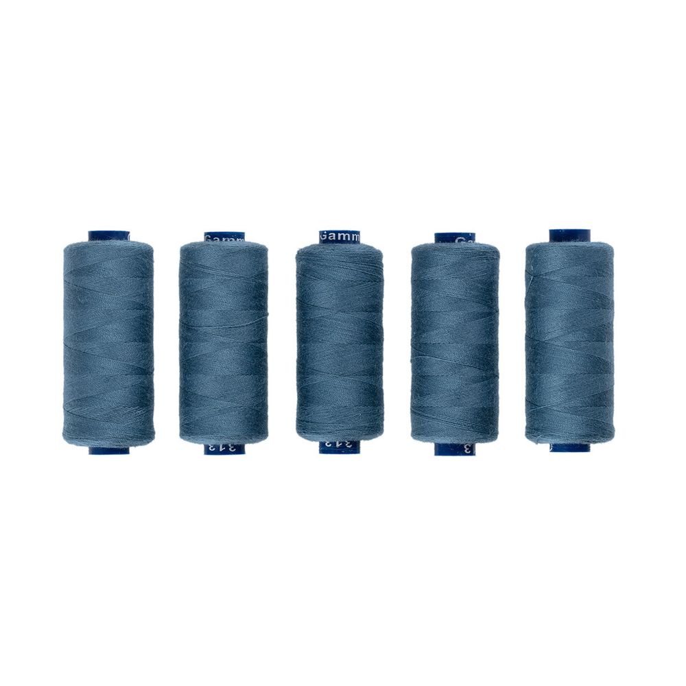 Нитки швейные бытовые Gamma 40/2, 365 м / 5 кат, №313 серо-синий