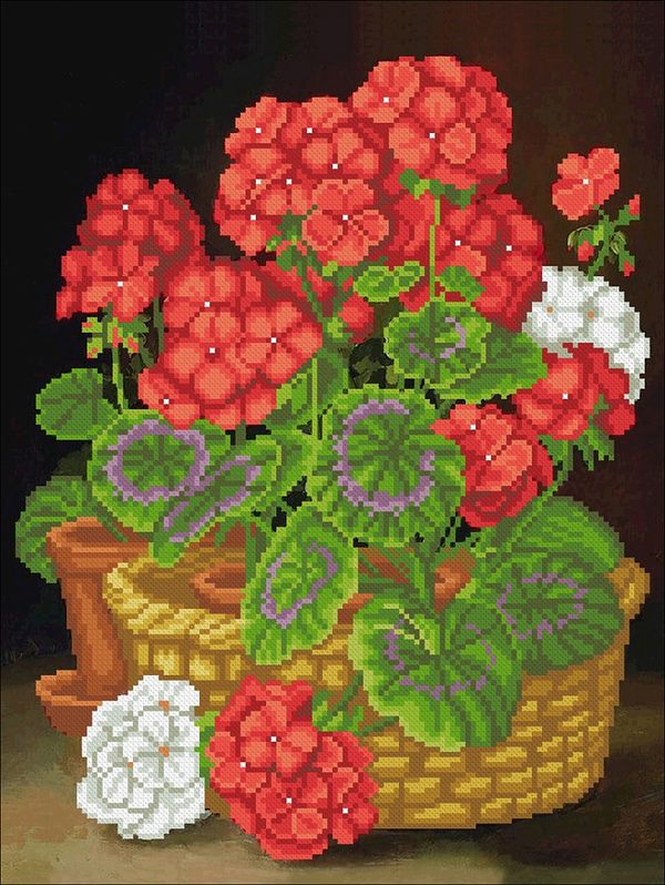 Рисунок на ткани Конек 1474 Герань 30х40 см