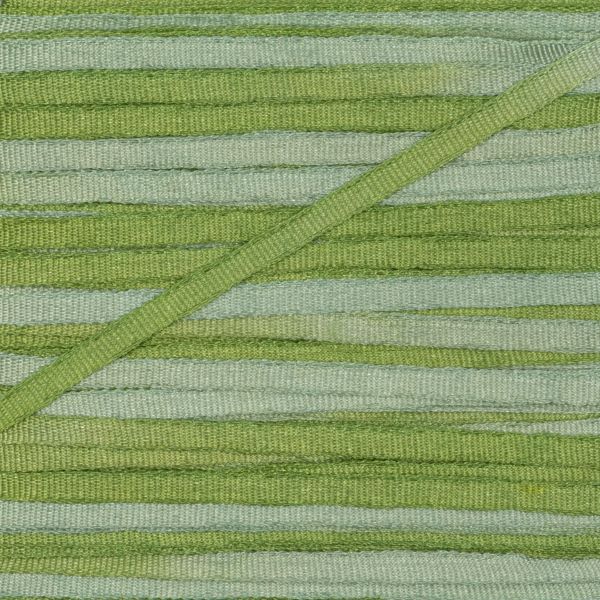 Лента (тесьма) шелковая 2.0 мм / 45.5±0.5 метров, M006 серо-зеленый/зеленый, Gamma SRM-2