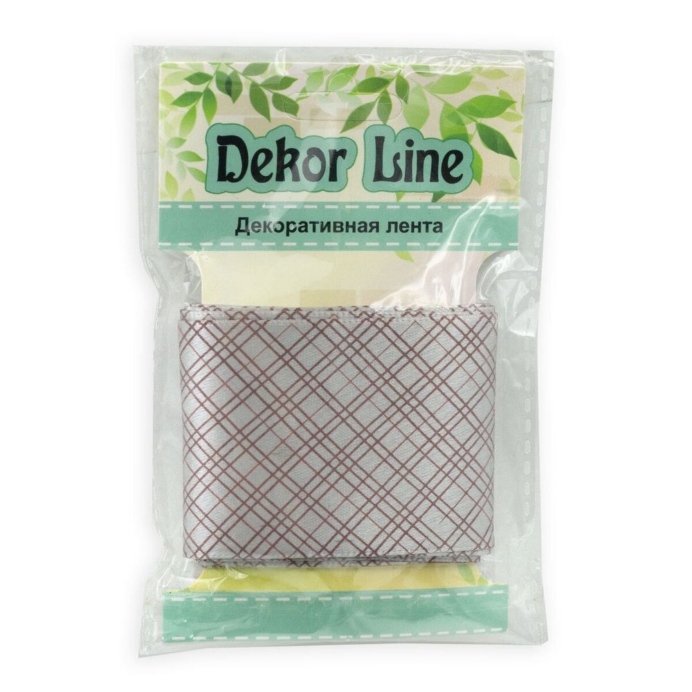 Лента атласная с рисунком Пересечение 45.0 мм / 3 метра, розовый, Globus