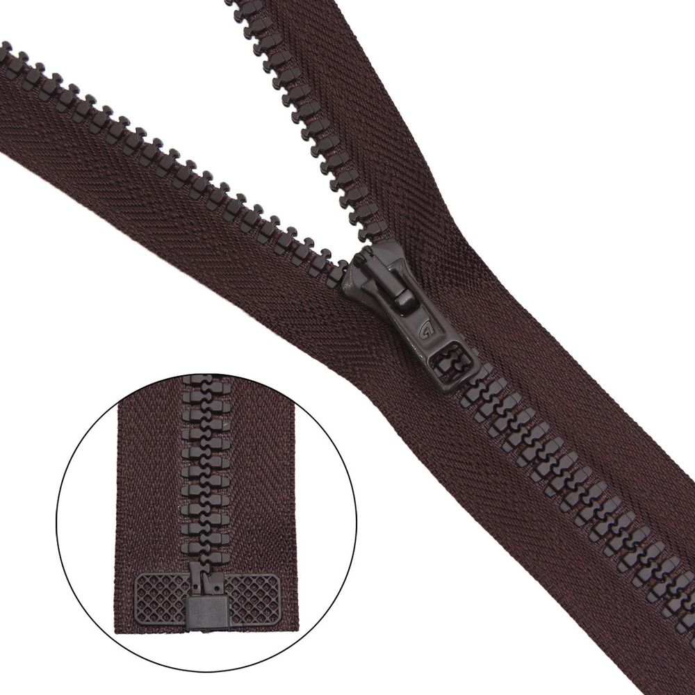 Молния трактор Arta Т6 (6 мм) 1 зам., разъем., 50 см, цв. 068 т.коричневый, уп.5 шт