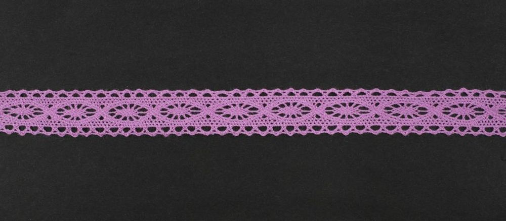 Кружево вязаное (тесьма) 21 мм, цв. пурпурный, AF-146-029, Alfa, 25 м Кружево вязаное (тесьма) 21 мм, цв. пурпурный, AF-146-029, Alfa, 25 м