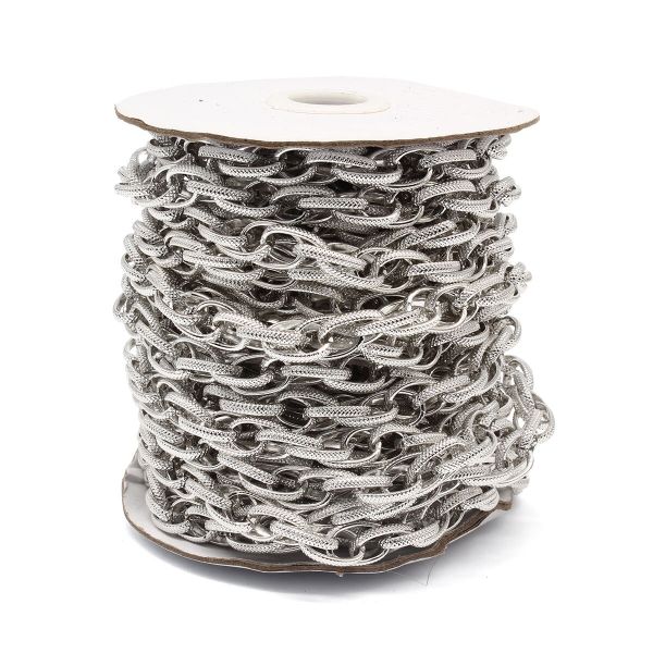 Цепь алюминиевая 16 мм, 10,9 мм, боб(10 м) (никель) K13309