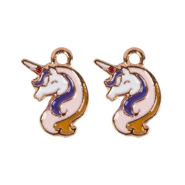 Подвеска для бижутерии 10х2 шт, №27 Единорожка 9х15 мм, Zlatka MFG
