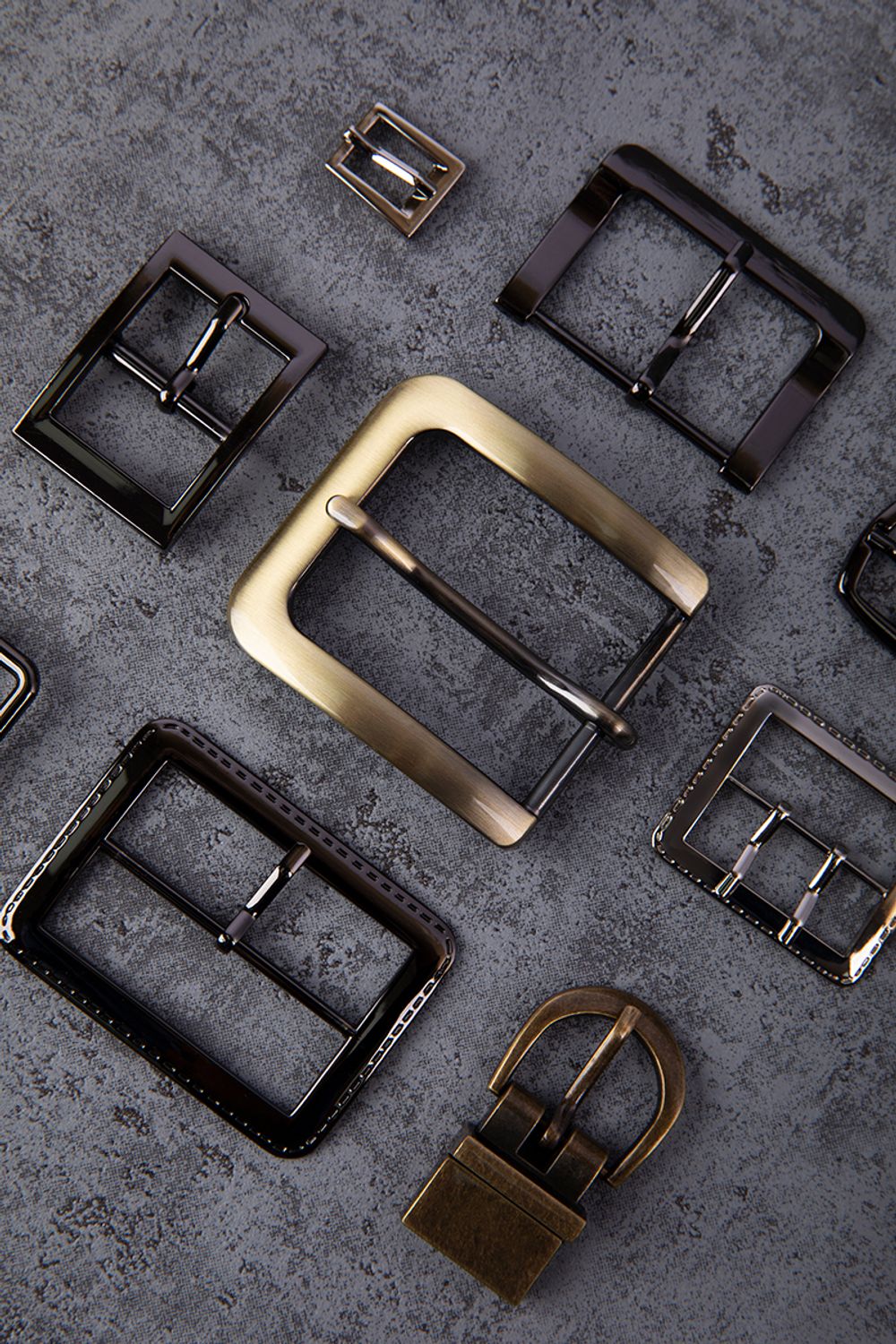 Пряжка ременная металл 60х50 мм, 1 шт, 14 шлифованный черн.никель, Micron GB 1616