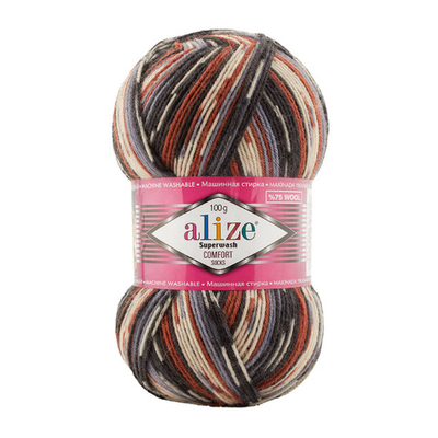 Пряжа Alize (Ализе) Superwash Comfort Socks / уп.5 мот. по 100 г, 420 м, 7840, 549365-74