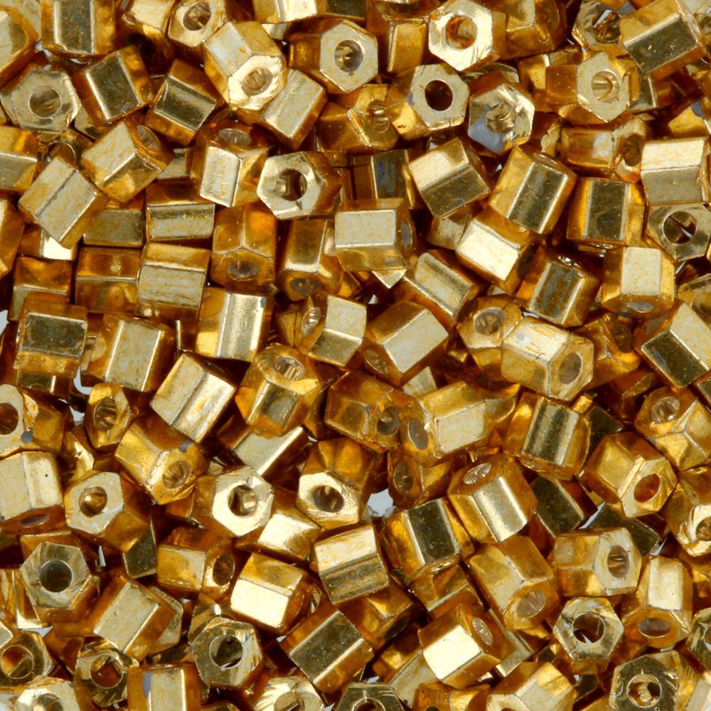 Бисер Toho 11/0 Hexagon 5 (2.2 мм), 25 г (5х5 г), 0557 золотой