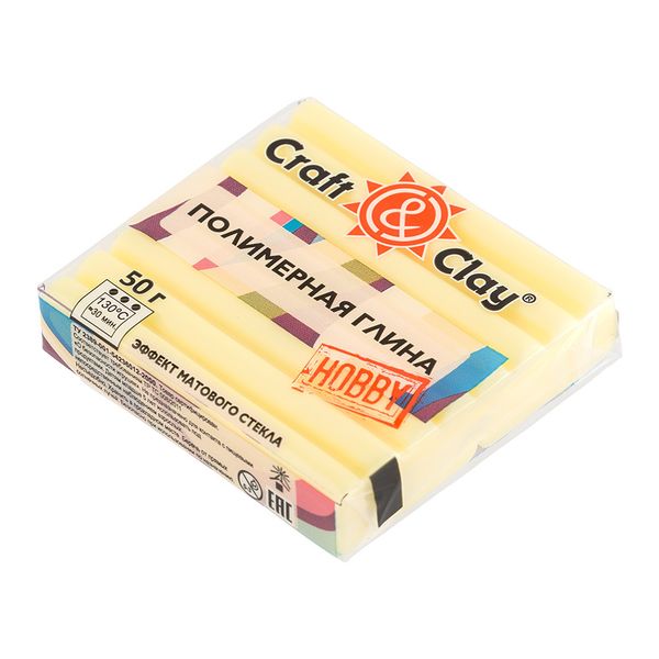Полимерная глина эффект матового стекла 50 г, 1404 лимонный мармелад, Craft&Clay CCH