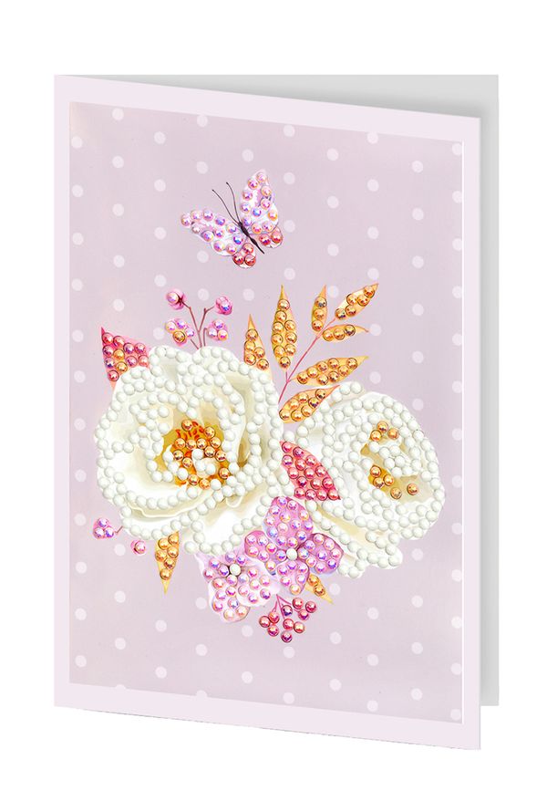 Алмазная (кристальная) мозаика Фрея, открытка Цветочное настроение, 14.8х10.5 см