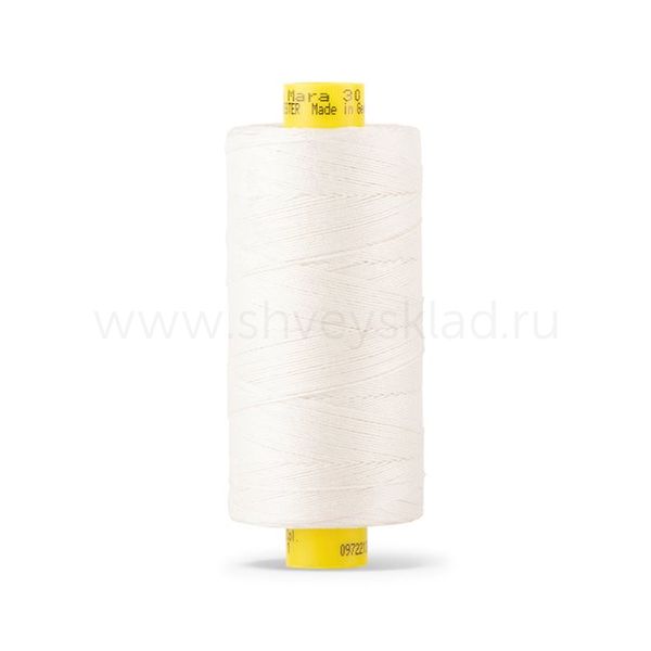 Нить отделочная Gutermann Mara 30/2, 300 м, 702404, 001 молочный, 1 катушка