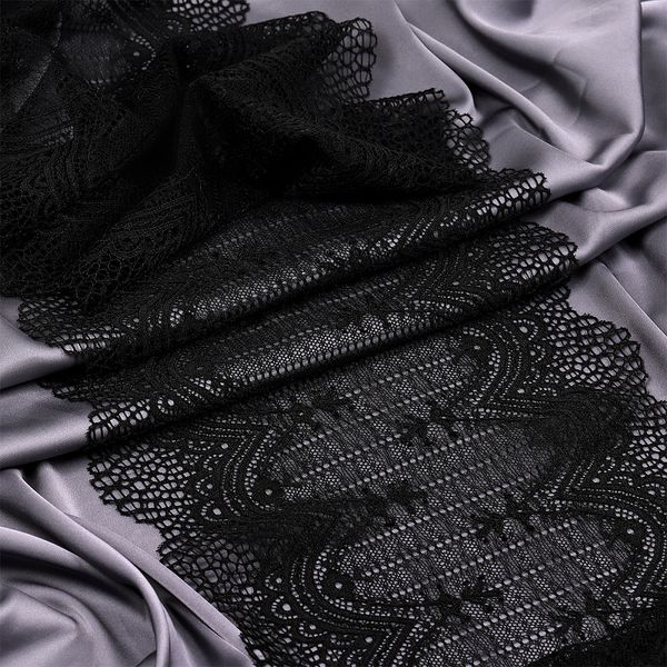 Кружево бельевое эластичное 230 мм / 10 м, 8037, цв.черный, Kruzhevo