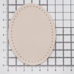 Заплатки пришивные из кожи, овал 6х8,2см с перфорацией, 2 шт, 100% кожа, 06 бежевый, 9114