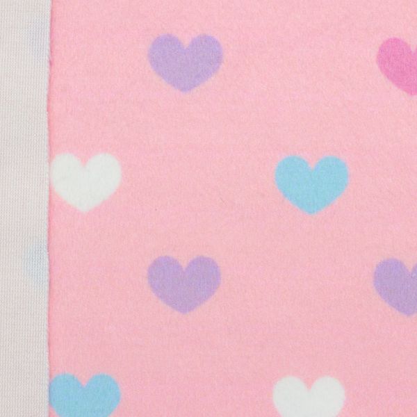 Мех коротковорсовый 3мм с принтом сердечки, 47*47см (±2см), 100% п/э (светло-розовый/белый/сирень/голубой) 29497