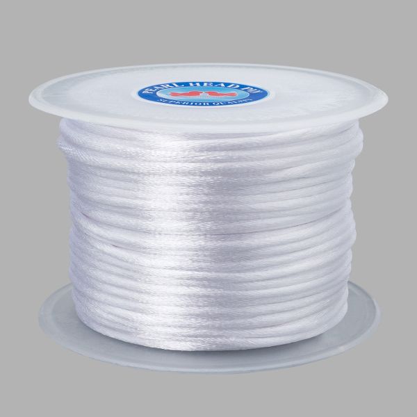 Шнур атласный корсетный ⌀2.0 мм / 50 метров, белый