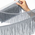 Бахрома отделочная широкая 150.0 мм / 4.5 метра, цв.серебро