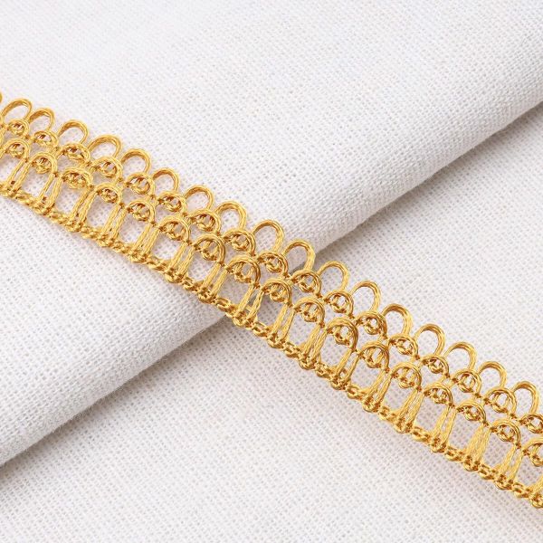 Тесьма отделочная вязаная 16 мм, 10 м, золотистый