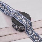 Лента (тесьма-бордюр) жаккардовая 60.0 мм / 25±1 метров, 4 синий, 3AR2679