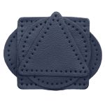 Набор заплаток пришивных из кожи, круг, квадрат, треугольник, овал 6см, с перфорацией, 4 шт (05 темно-синий), 9723