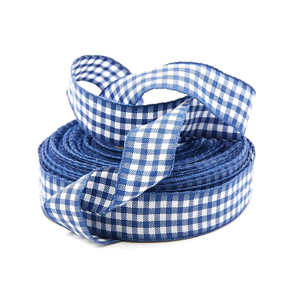 Лента Шотландка, 15.0 мм / 25 м (синий/белый), С3723