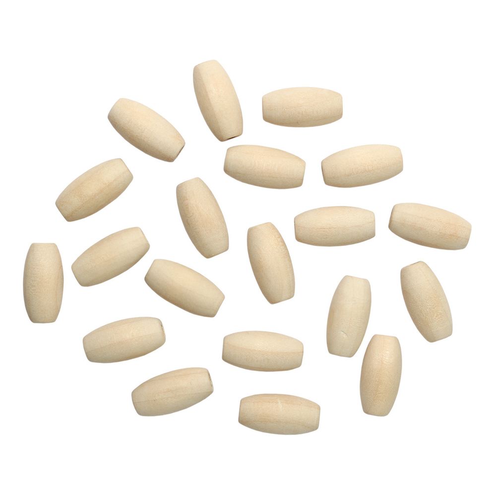 Бусины дерево 20х10 мм неокрашенные, овальные, 20 шт