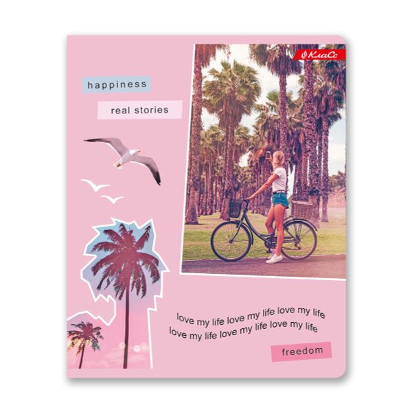 Тетрадь ученическая общая, софт тач, A5+ 96 л. на скобе, белизна 100%, 5 шт, клетка, 000341 Розовое настроение, Светоч 96ТСК5_12_3_1