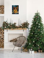 Кристальная (алмазная) мозаика Фрея ALDD-314, на подрамнике, Корги с гирляндой (со светодиодами), 30х40 см