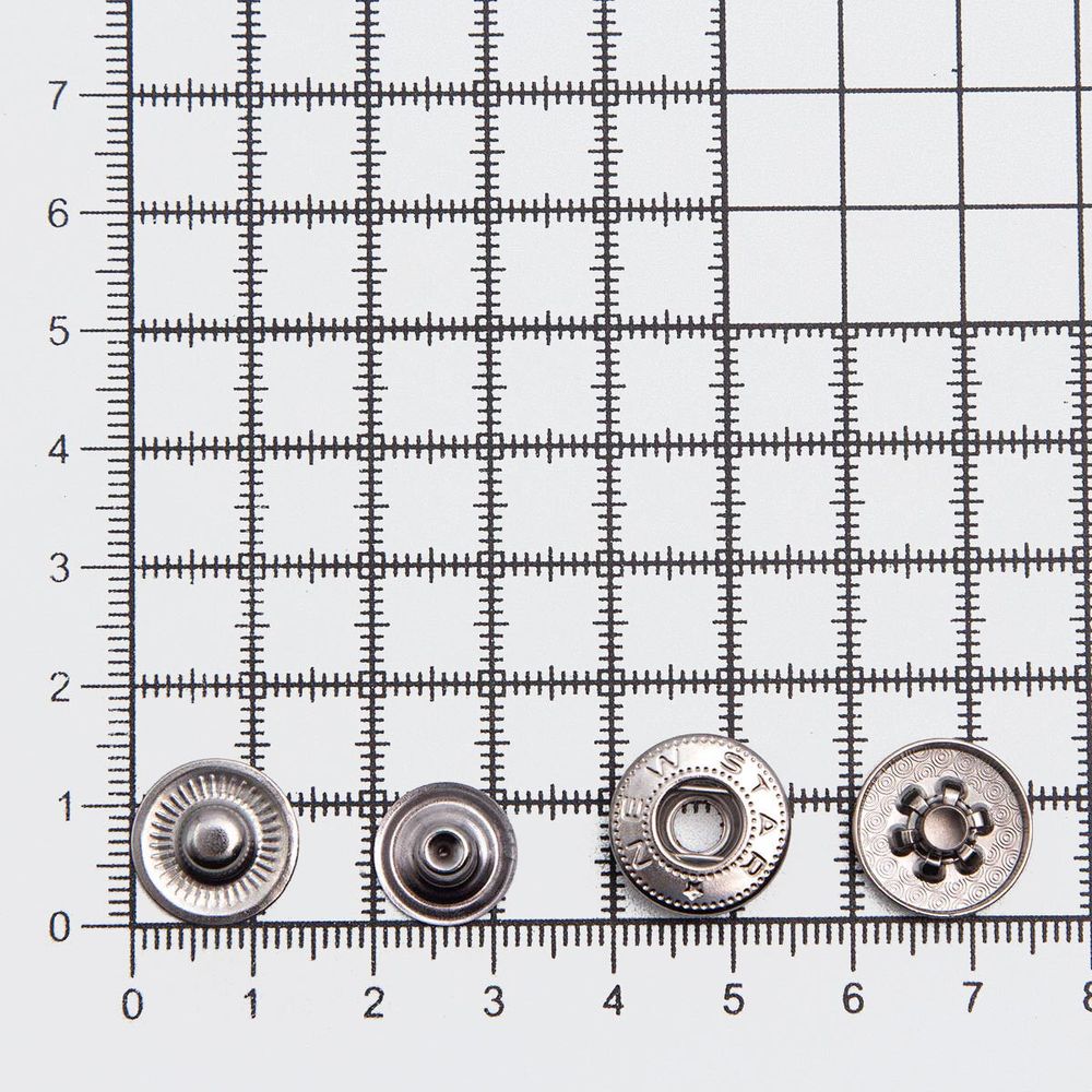 Кнопка Альфа (S-образная) ⌀15.0 мм, ≈50 шт, №54, Таблетка, МЕТАЛЛ, чер.никель, NEW STAR