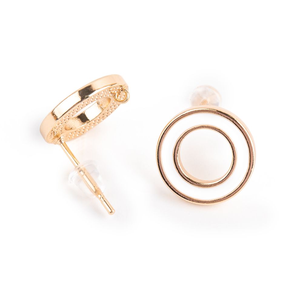 Швензы 12х12 мм, 10 шт (5х2 шт), 03 под золото, белый, Zlatka FMK-H13