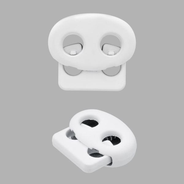 Фиксатор для шнура металл 1 отв., 15х17.8 мм, (in ⌀4 мм), 25 шт, пр. белый, MFR13