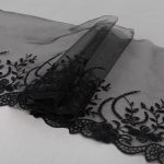 Кружево на сетке 190 мм / 10 м, черный, Gamma GKM-1904