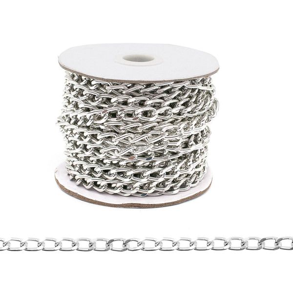 Цепь алюминиевая 11,6х6,7 мм, 10 м, никель