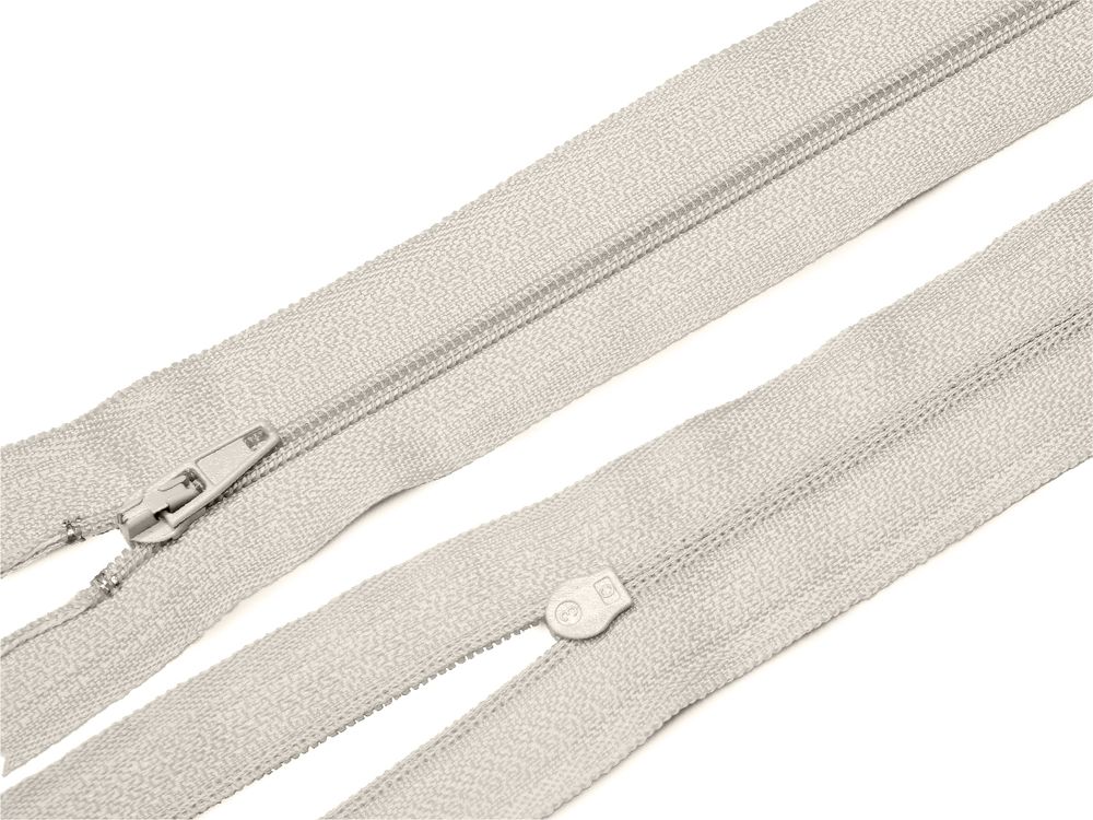 Молния спираль (витая) (цв.SBS) брючная Т3 (3 мм) 1 зам., н/раз., 20 см, автомат, S-832 светло-серый, уп.100 шт