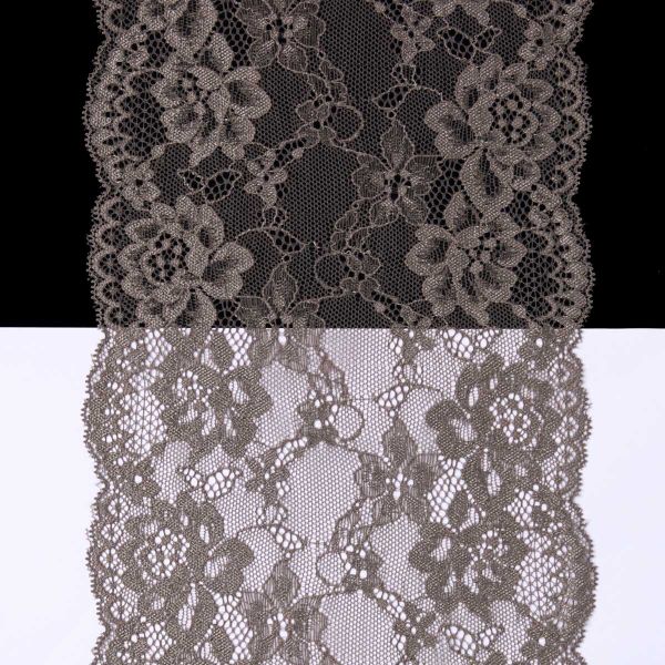 Кружево бельевое эластичное 180 мм / 13.72 м, цв. C072 шиншилла