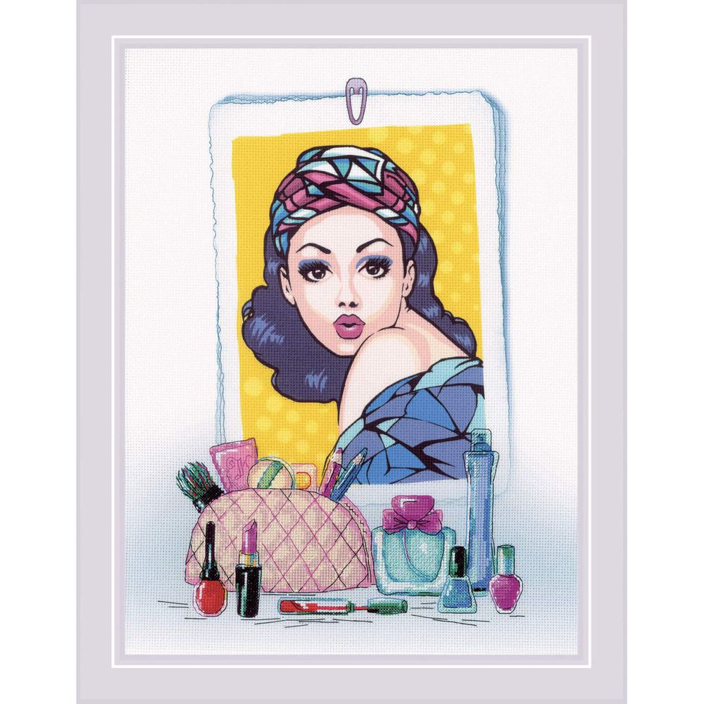 Набор для вышивания нитками Риолис, Частичная вышивка Риолис Бархатный взгляд 30х40см