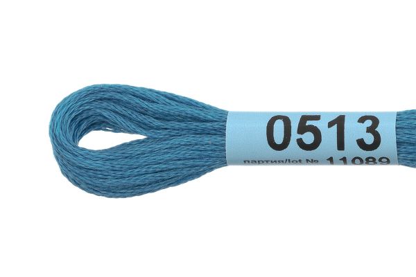 Мулине Gamma 100% хлопок, цв.0513 синий, 24 мотка по 8 метров