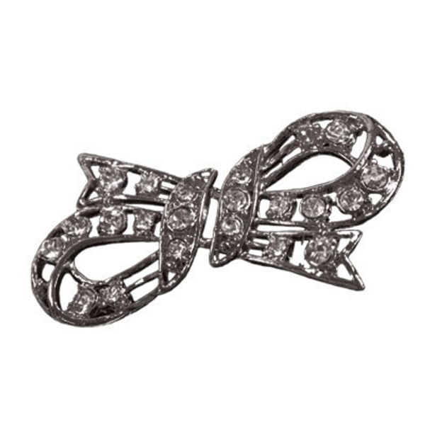 Застежка декоративная металл 55х28 мм, 2 шт, 06-4 черн.никель (прозрачный), Micron GH 1006