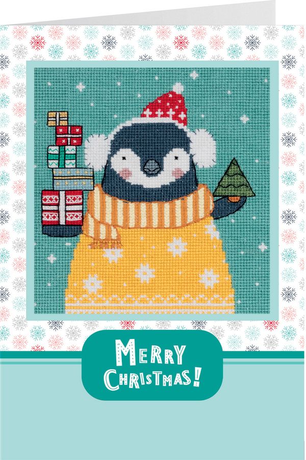 Набор для вышивания нитками Panna, открытка День подарков, 12.5х12 см