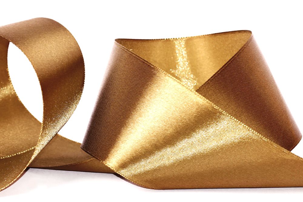 Лента атласная 1-сторонняя 50.0 мм / 33±2 метра, 051 св-коричневый, Gamma