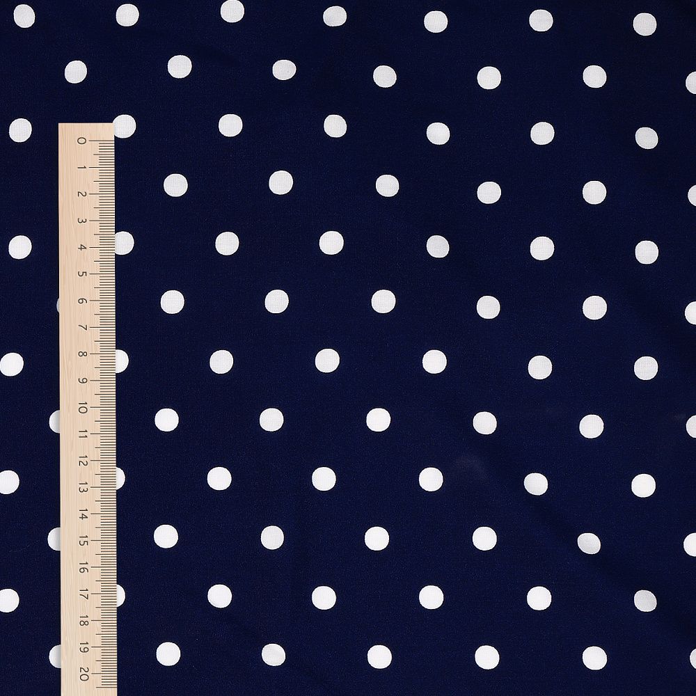 Штапель в горошек 90 г/м², 145 см / 25 метров, TBY.Vidt.02 цв.синий