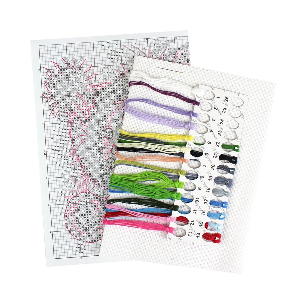 Набор для вышивания нитками МП Студия (Жар-птица), Зимняя синичка, 15х14 см