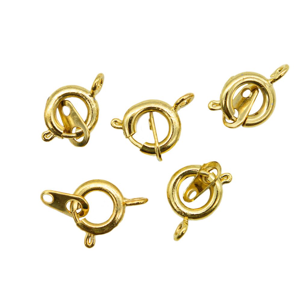 Замок для бус кольцо с ответной частью, 9 мм, 5 шт в упак, Astra&Craft, яркое золото